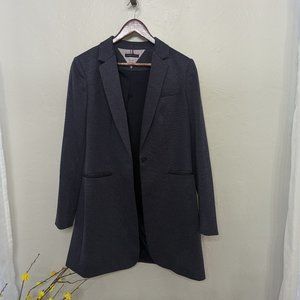 Oversized Tommy Hilfiger Blue Blazer with Grey Elbow Patches